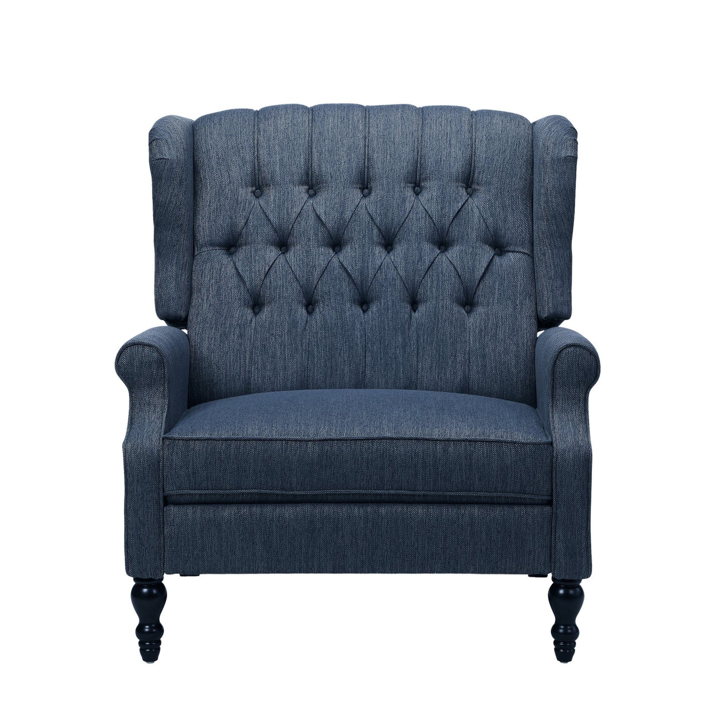 Jade Oversize Wide Chair Manual Recliner, Navy Blue Button Tufted