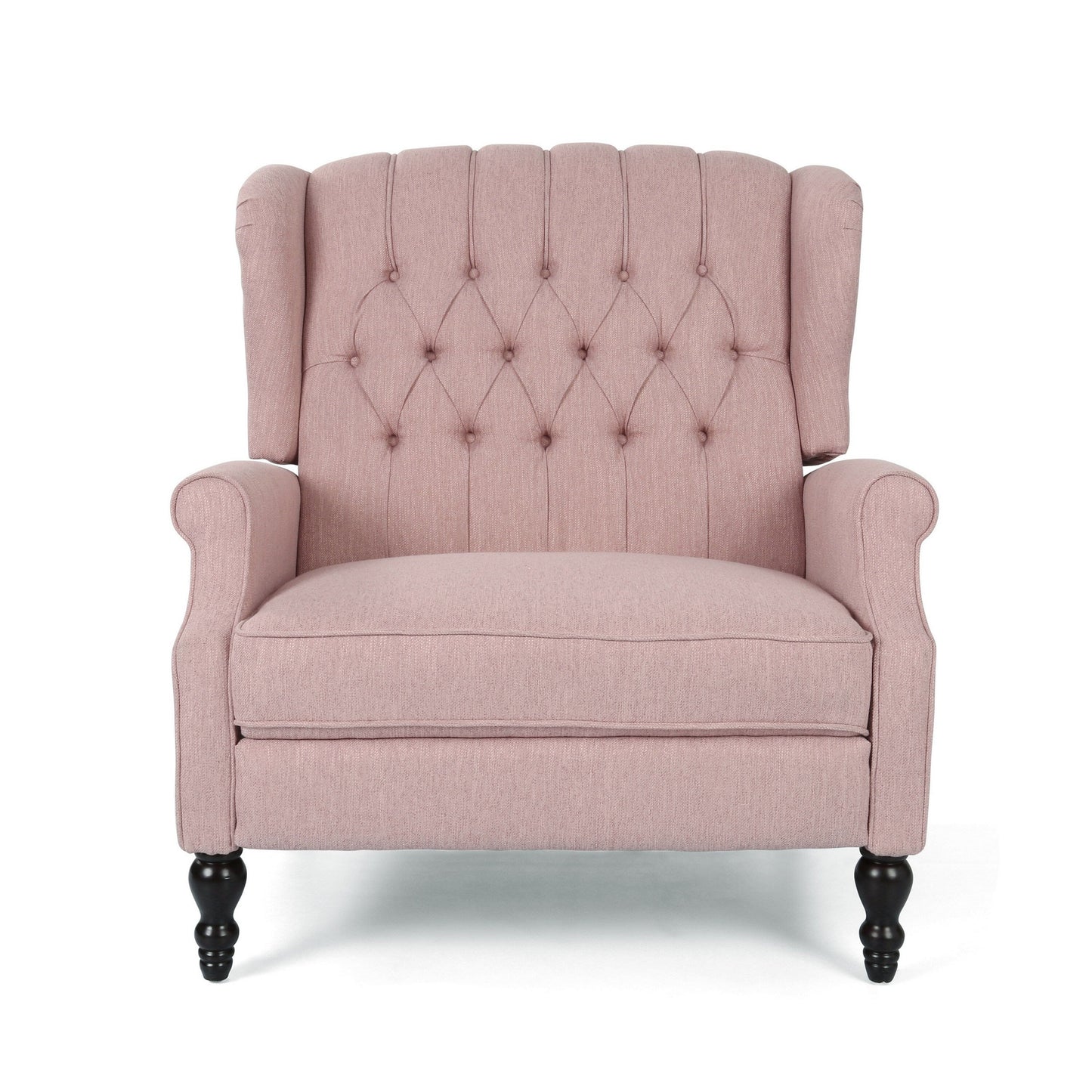 Jade Oversize Wide Chair Manual Recliner, Wingback, Pink Tufted