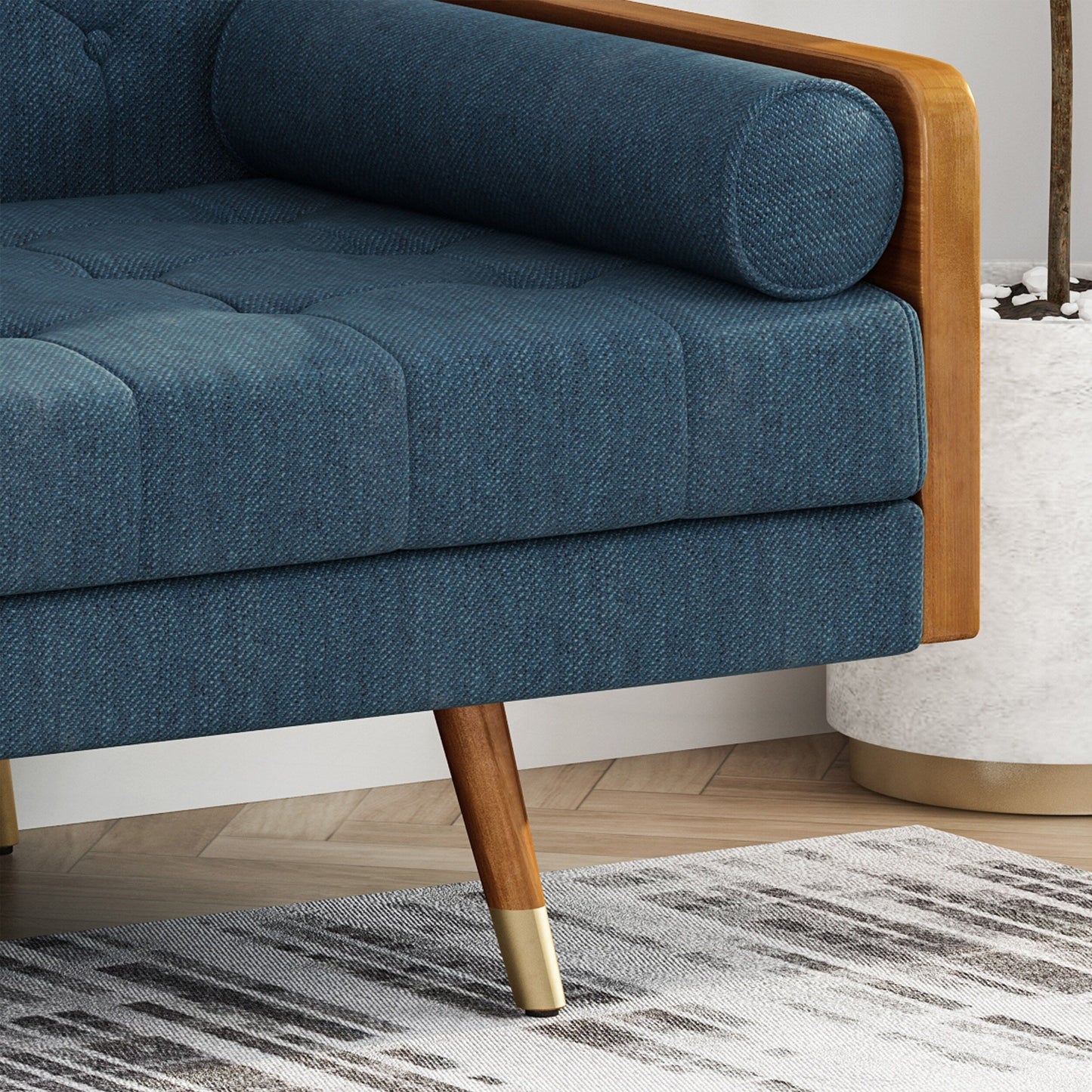 Jalon Mid-century Modern Tufted Fabric Sofa by Christopher Knight Home
