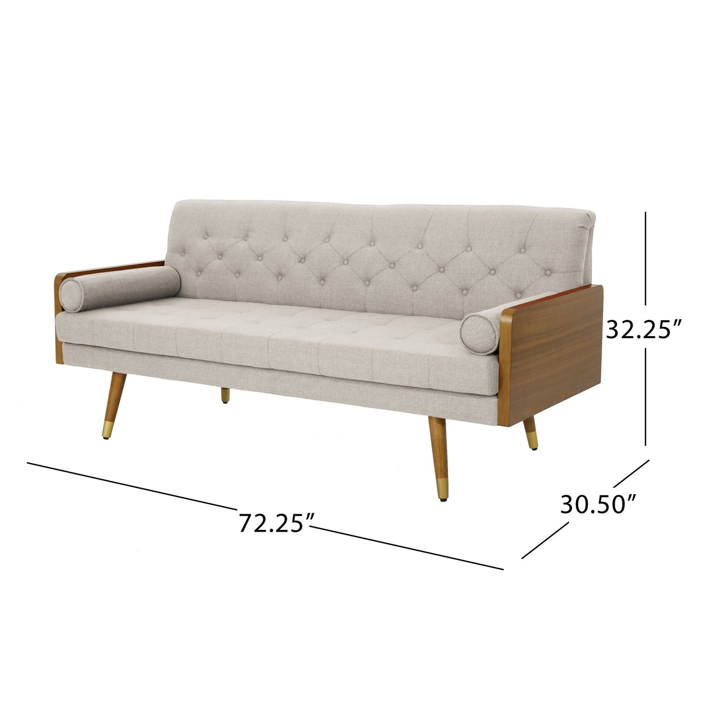 Jalon Mid-century Modern Tufted Fabric Sofa by Christopher Knight Home