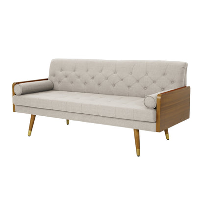 Jalon Mid-century Modern Tufted Fabric Sofa by Christopher Knight Home