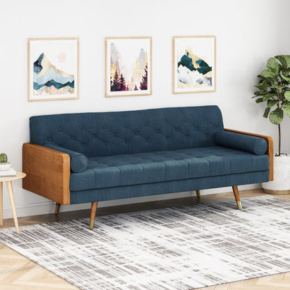 Jalon Mid-century Modern Tufted Fabric Sofa by Christopher Knight Home