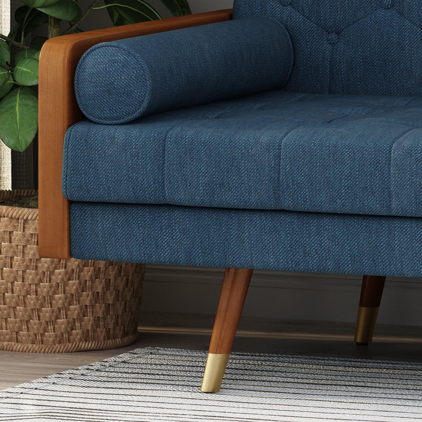 Jalon Mid-century Modern Tufted Fabric Sofa by Christopher Knight Home