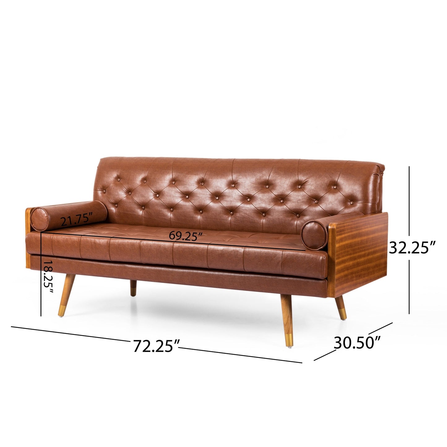 Jalon Mid-century Modern Tufted Fabric Sofa by Christopher Knight Home