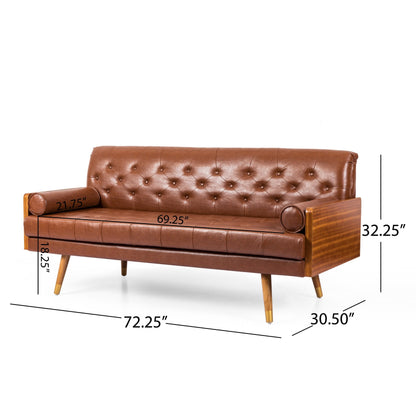 Jalon Mid-century Modern Tufted Fabric Sofa by Christopher Knight Home