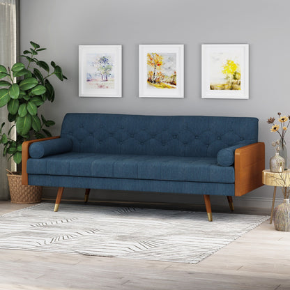 Jalon Mid-century Modern Tufted Fabric Sofa by Christopher Knight Home
