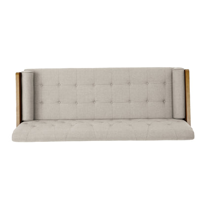 Jalon Mid-century Modern Tufted Fabric Sofa by Christopher Knight Home