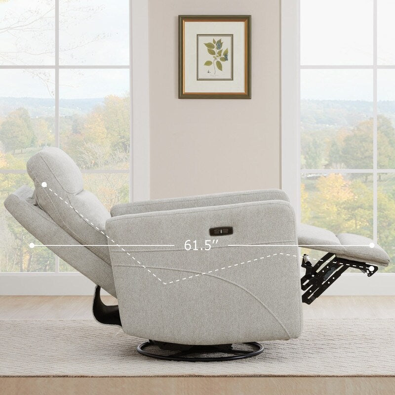 Jason Power Swivel Recliner with Headrest USB Charging Ports