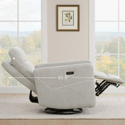 Jason Power Swivel Recliner with Headrest USB Charging Ports
