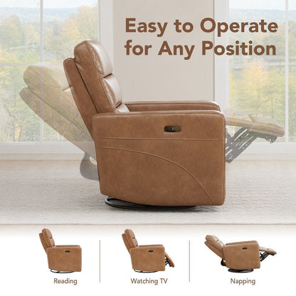 Jason Power Swivel Recliner with Headrest USB Charging Ports