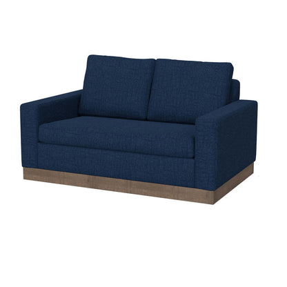 Jeni Sofa, 2 Throw Pillows, Modern 90 Inch, Midnight Blue Polyester