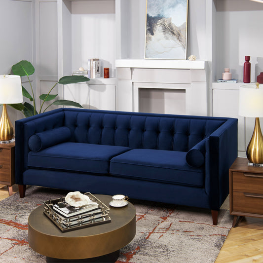 Jack 84 Modern Upholstered Tufted Tuxedo Sofa