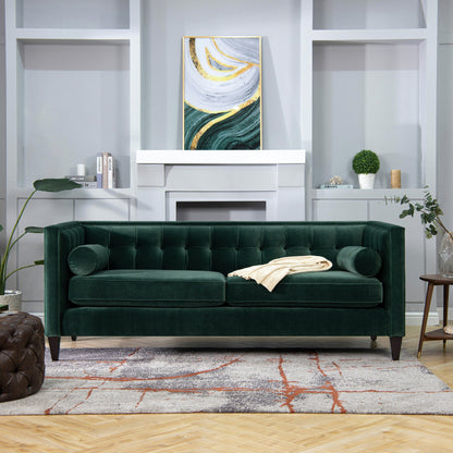 Jack 84 Modern Upholstered Tufted Tuxedo Sofa