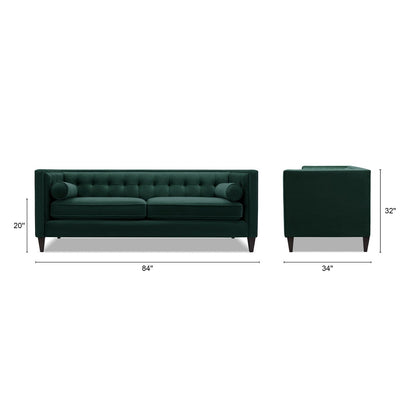 Jack 84 Modern Upholstered Tufted Tuxedo Sofa