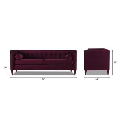 Jack 84 Modern Upholstered Tufted Tuxedo Sofa