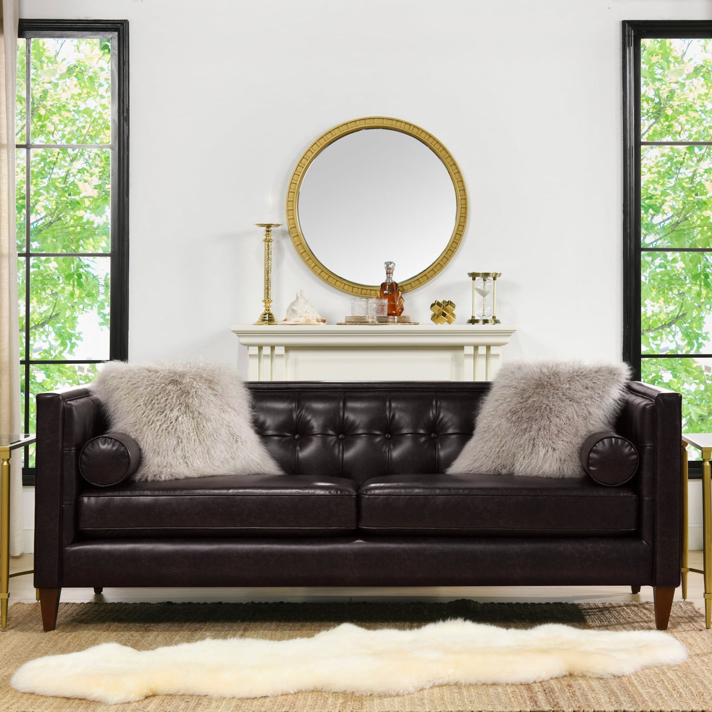 Jack 84 Modern Upholstered Tufted Tuxedo Sofa