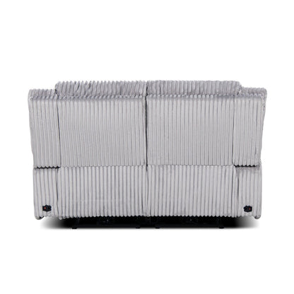 Jennifer Taylor Home Philip 62 Power Motion Recliner Loveseat Sofa, Moon Gray Corduroy