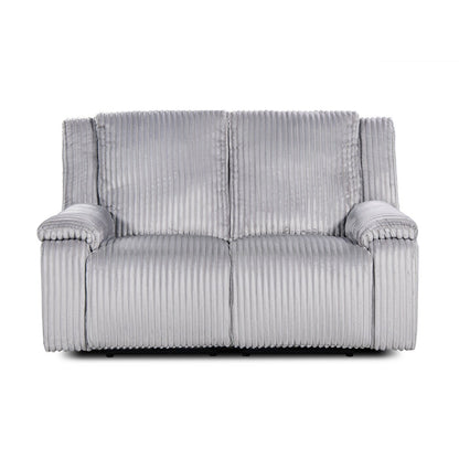 Jennifer Taylor Home Philip 62 Power Motion Recliner Loveseat Sofa, Moon Gray Corduroy