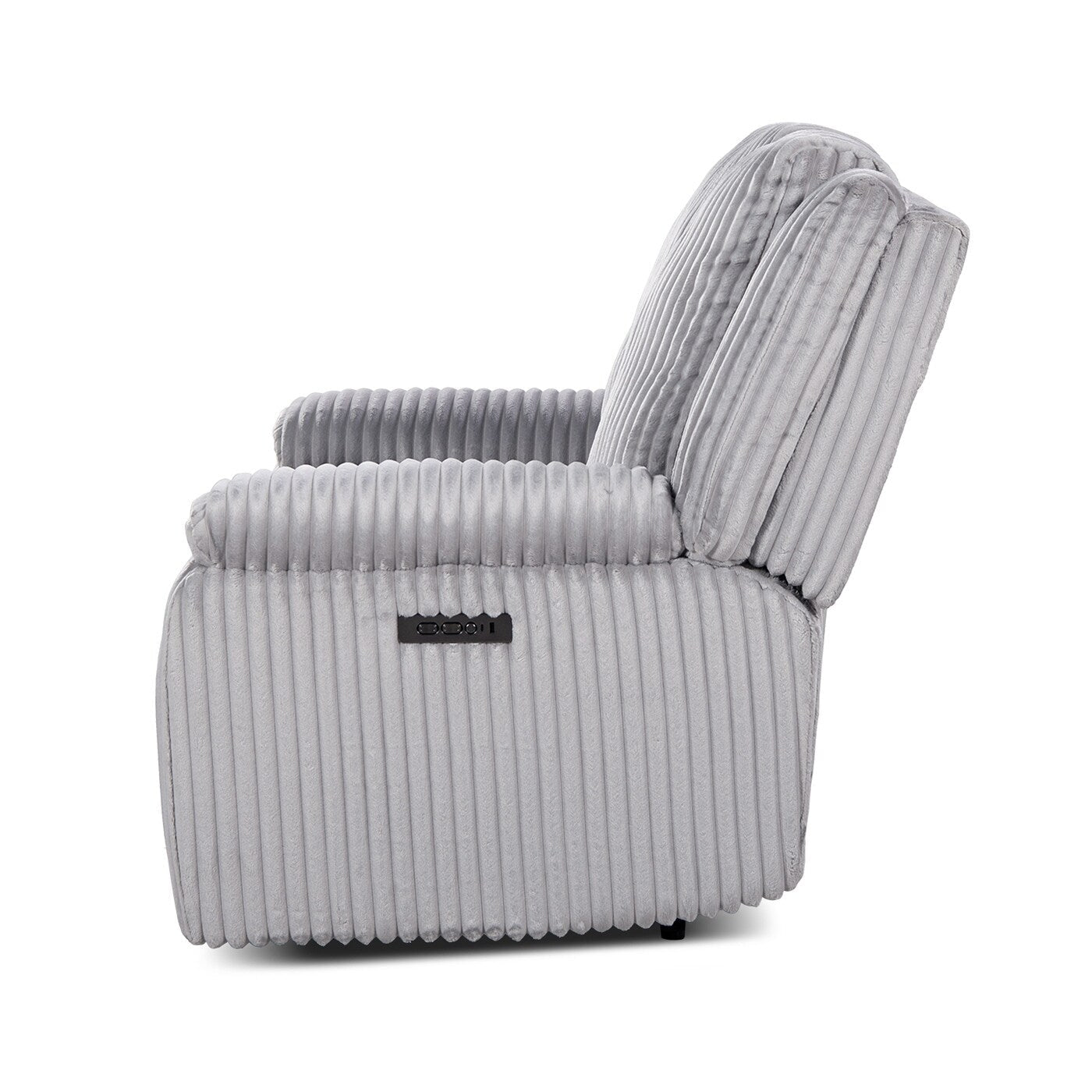 Jennifer Taylor Home Philip 62 Power Motion Recliner Loveseat Sofa, Moon Gray Corduroy