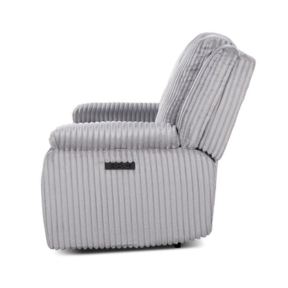 Jennifer Taylor Home Philip 62 Power Motion Recliner Loveseat Sofa, Moon Gray Corduroy