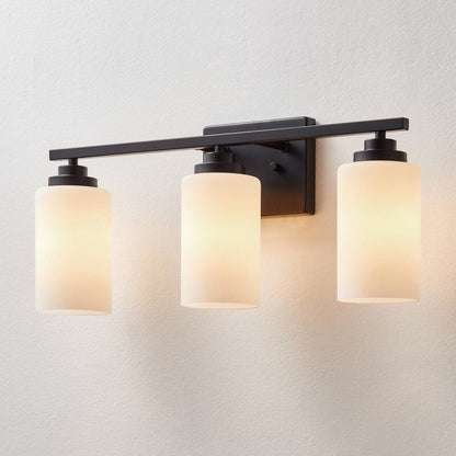 KAWOTI 3-Light Dimmable Bathroom Vanity Light with Frosted White Glass