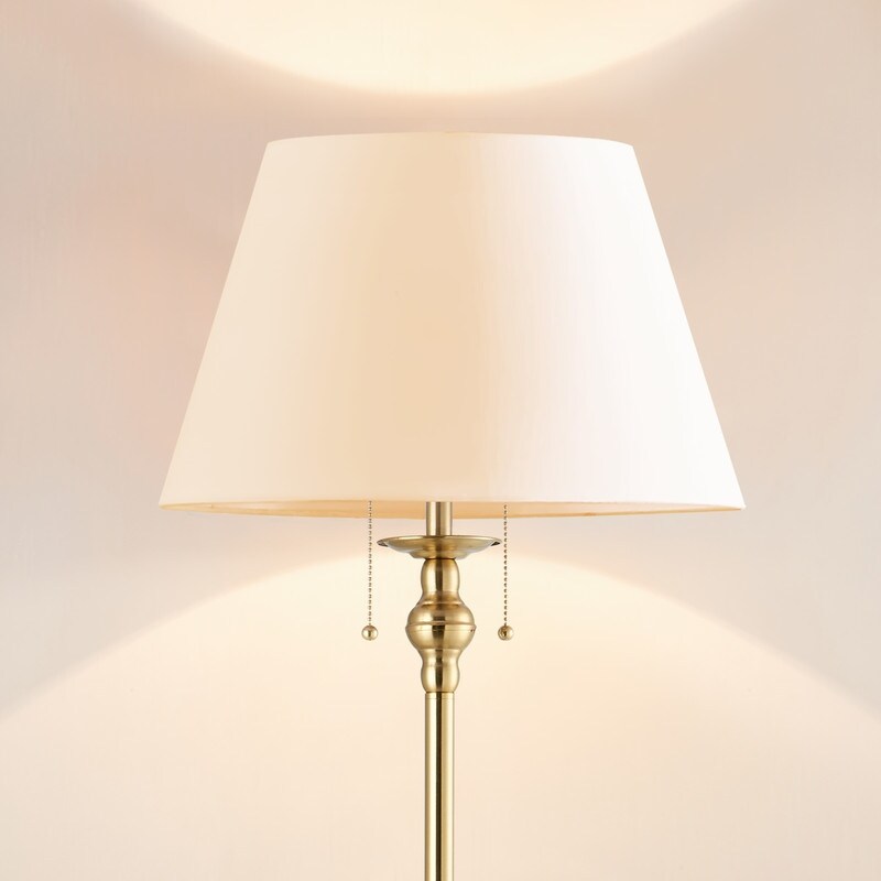 KAWOTI 60.5'' 2-Light Floor Lamp with Empire Fabric Shade