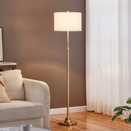 KAWOTI 63.5 Standard Adjustable Floor Lamp with Fabric Linen Shade