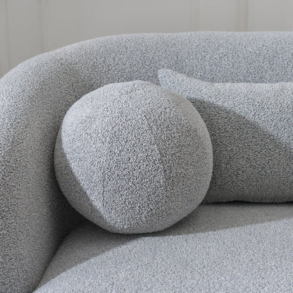 KINWELL Boucle Upholstered 2-Seats Loveseat with Pillows
