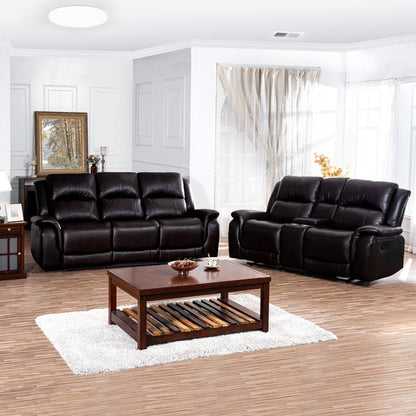 Leather Manual Recliner Sofa Collection for Living Room Leather Reclining Furniture for Home Office Living Room