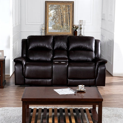 Leather Manual Recliner Sofa Collection for Living Room Leather Reclining Furniture for Home Office Living Room