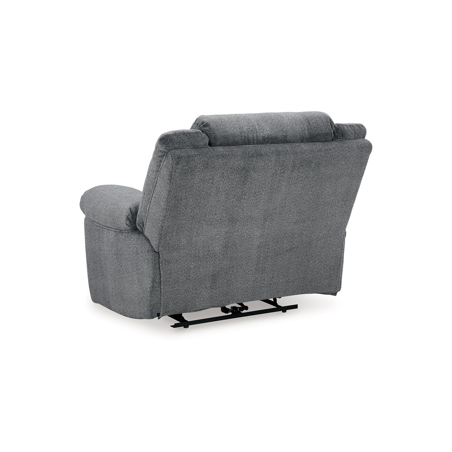 Kendy Power Recliner with Adjustable Headrest, Slate Gray Polyester