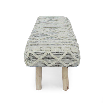 Laveta Handmade Boho Wool and Cotton Bench by Christopher Knight Home