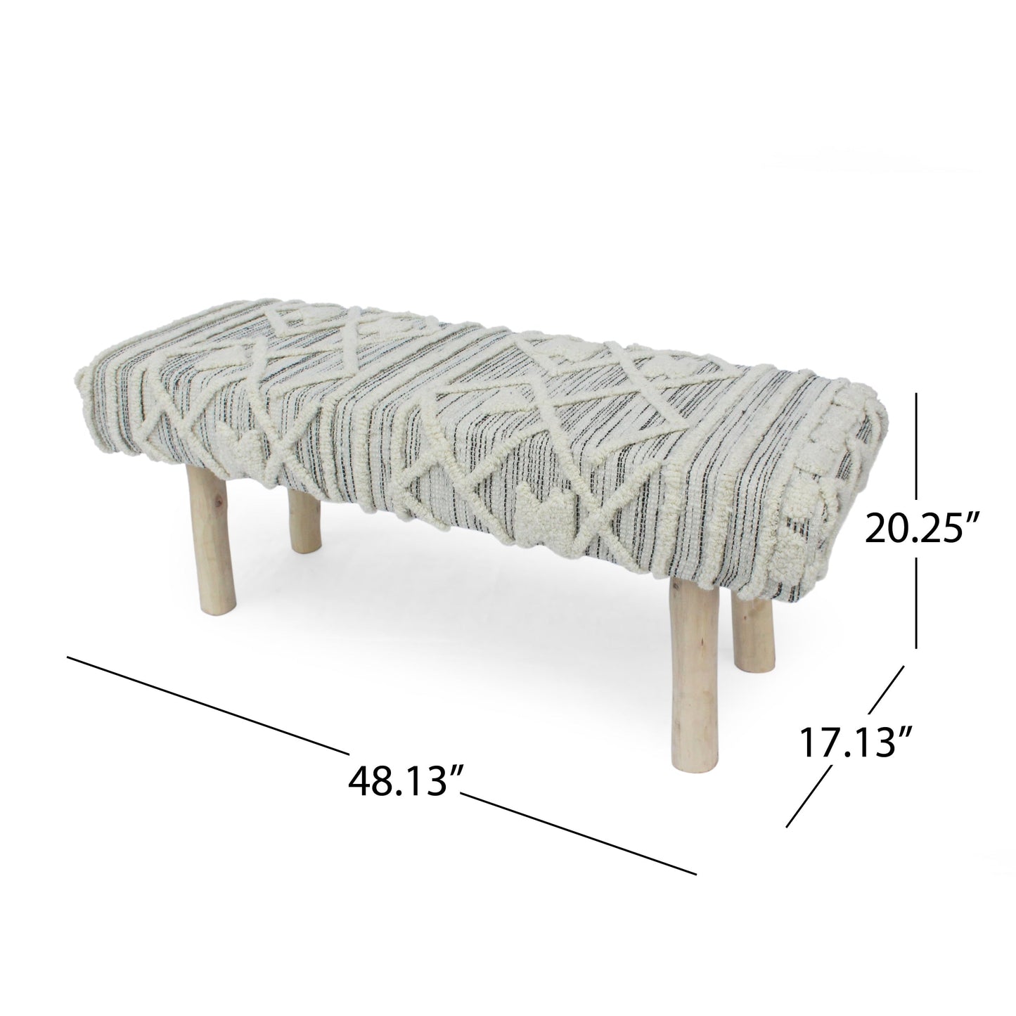 Laveta Handmade Boho Wool and Cotton Bench by Christopher Knight Home