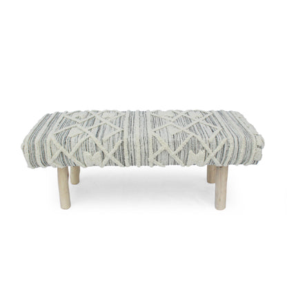Laveta Handmade Boho Wool and Cotton Bench by Christopher Knight Home