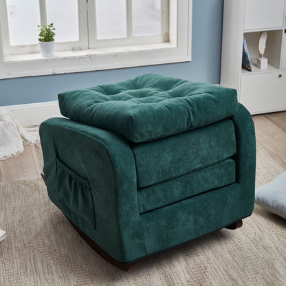 Upholstered Glider Rocking Chair with High Backrest