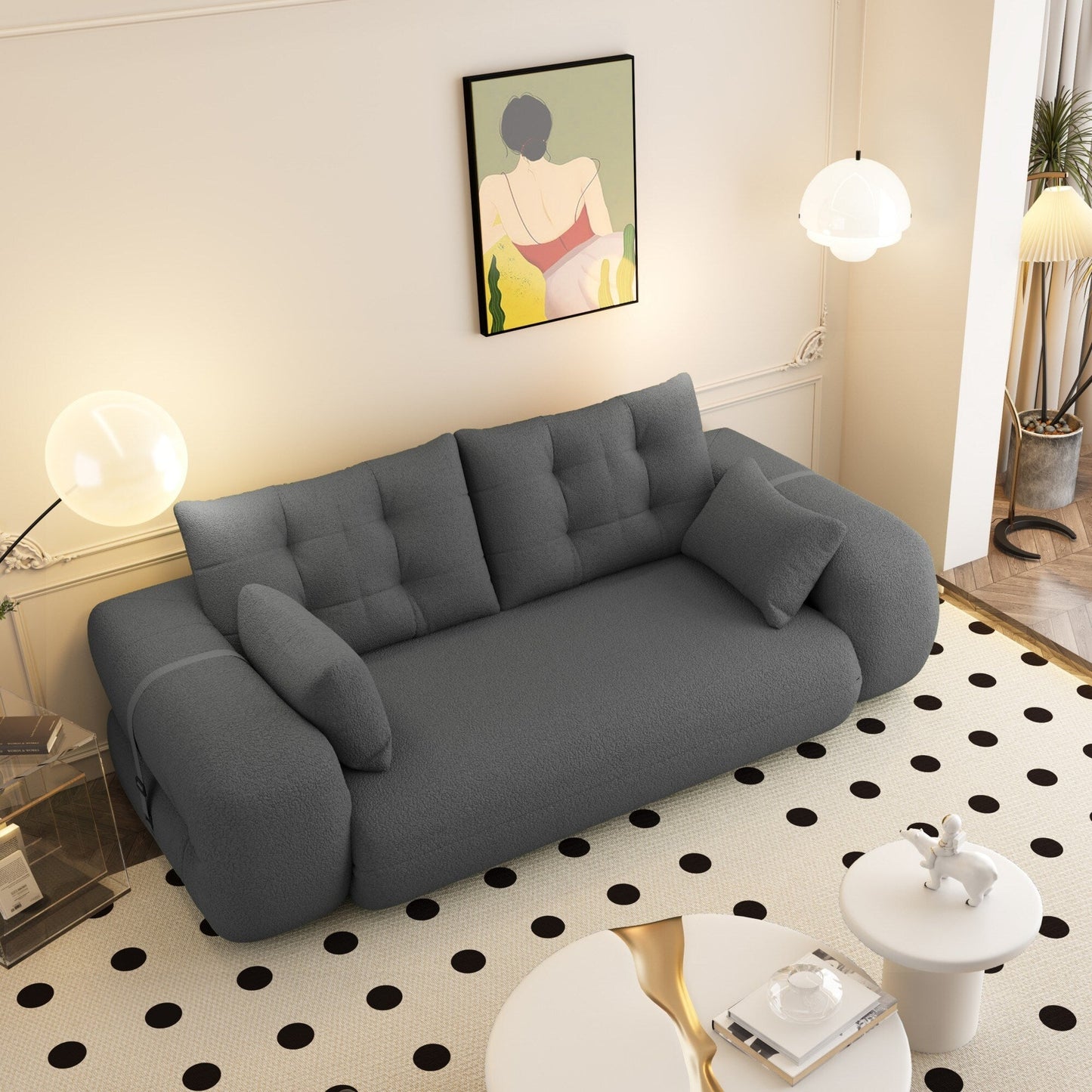 78in Wide Lazy Sofa Couch Multi Functional Foldable Sofa Bed