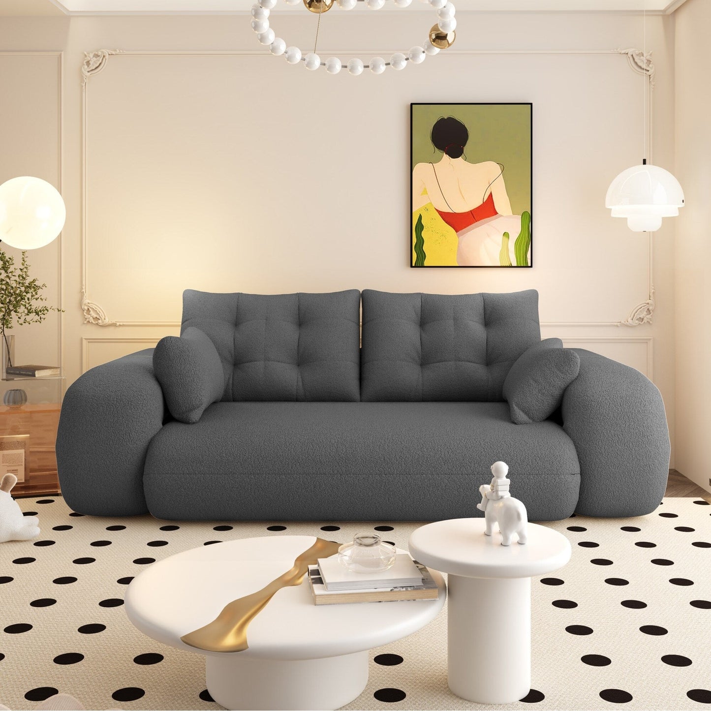78in Wide Lazy Sofa Couch Multi Functional Foldable Sofa Bed