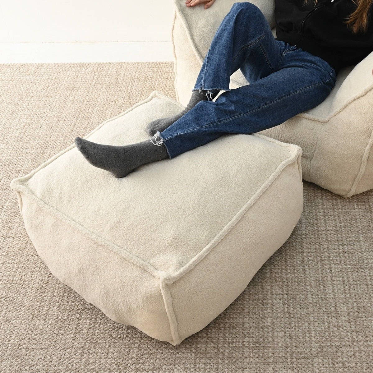 Lazy Sofa Couch Living Room Sofa Bean Bag Chair with Memory Foam