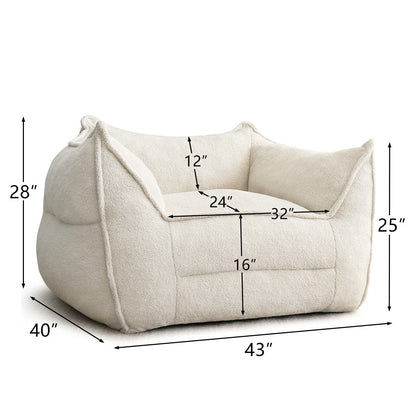 Lazy Sofa Couch Living Room Sofa Bean Bag Chair with Memory Foam