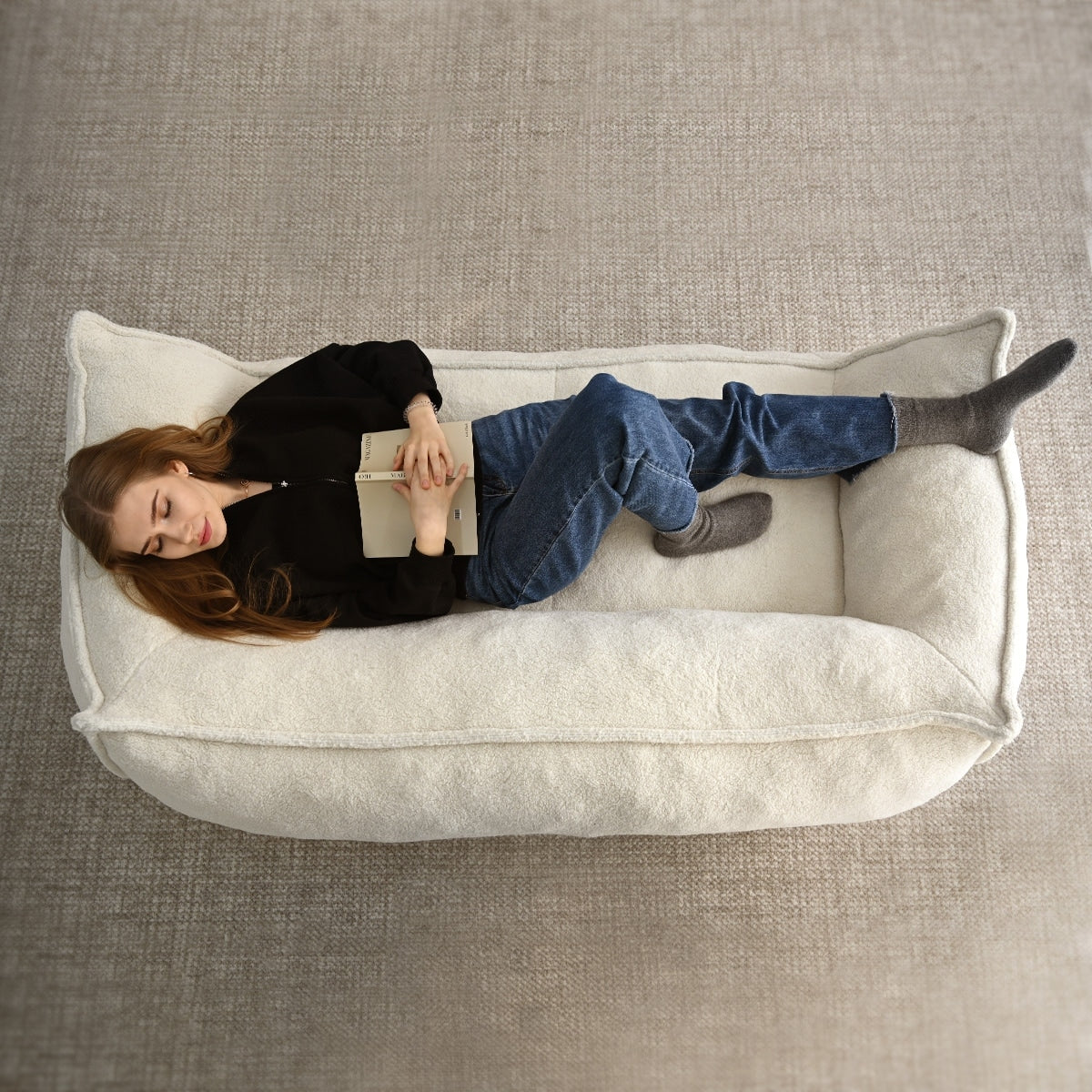 Lazy Sofa Couch Living Room Sofa Bean Bag Chair with Memory Foam