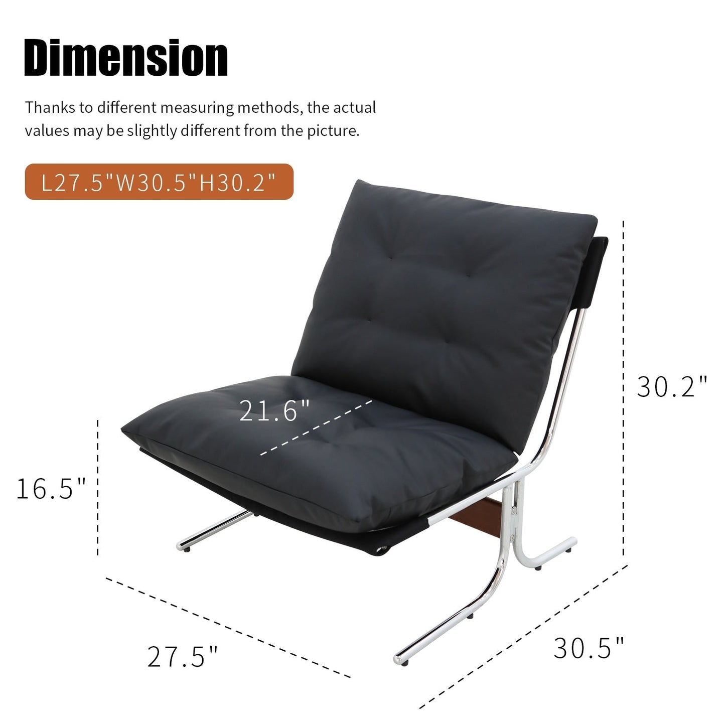 Leather Armchair, Modern Accent Chair High Back, Living Room Chairs with Metal Legs and Soft Padded, Sofa Chairs