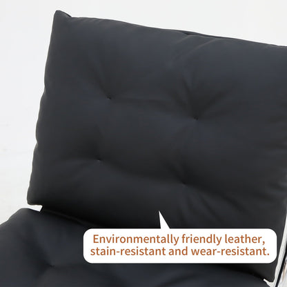 Leather Armchair, Modern Accent Chair High Back, Living Room Chairs with Metal Legs and Soft Padded, Sofa Chairs