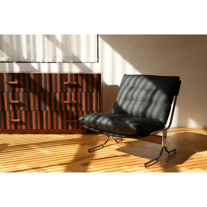 Leather Armchair, Modern Accent Chair High Back, Living Room Chairs with Metal Legs and Soft Padded, Sofa Chairs