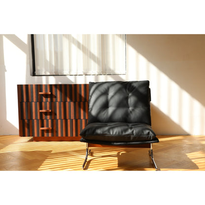 Leather Armchair, Modern Accent Chair High Back, Living Room Chairs with Metal Legs and Soft Padded, Sofa Chairs