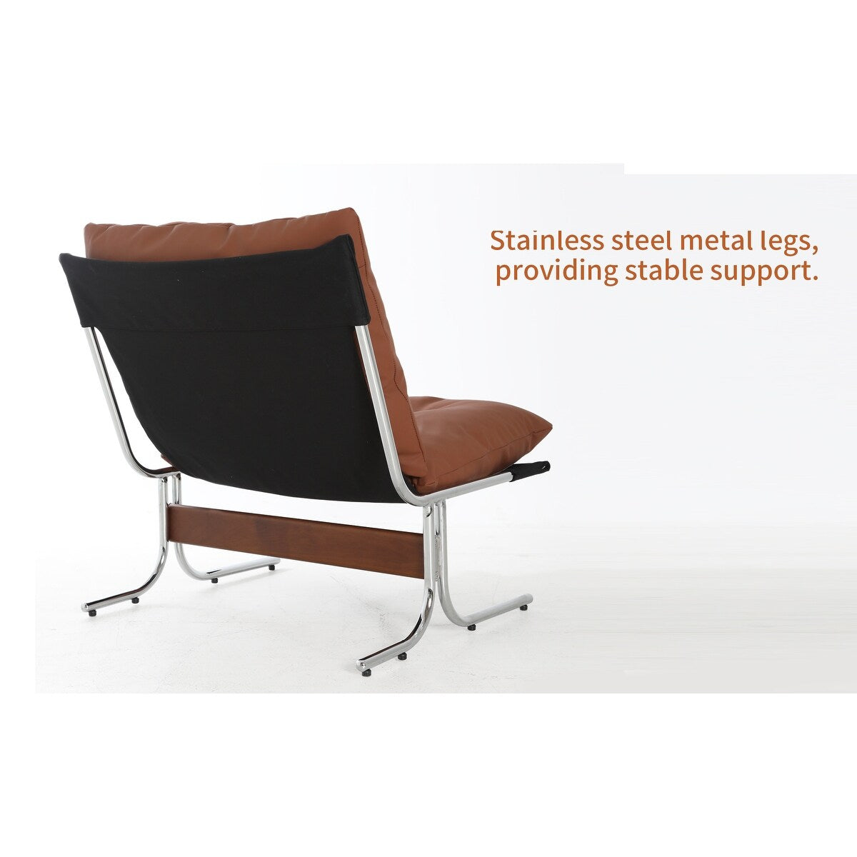 Leather Armchair, Modern Accent Chair High Back, Living Room Chairs with Metal Legs and Soft Padded, Sofa Chairs
