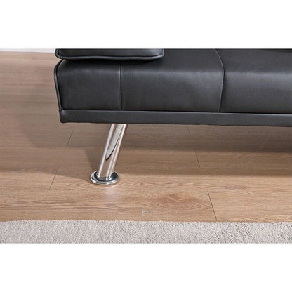 Leather Multifunctional Double Folding Sofa Bed for Office with Coffee Table
