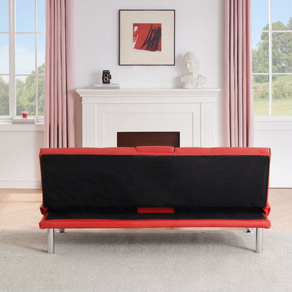 Leather Multifunctional Double Folding Sofa Bed for Office with Coffee Table
