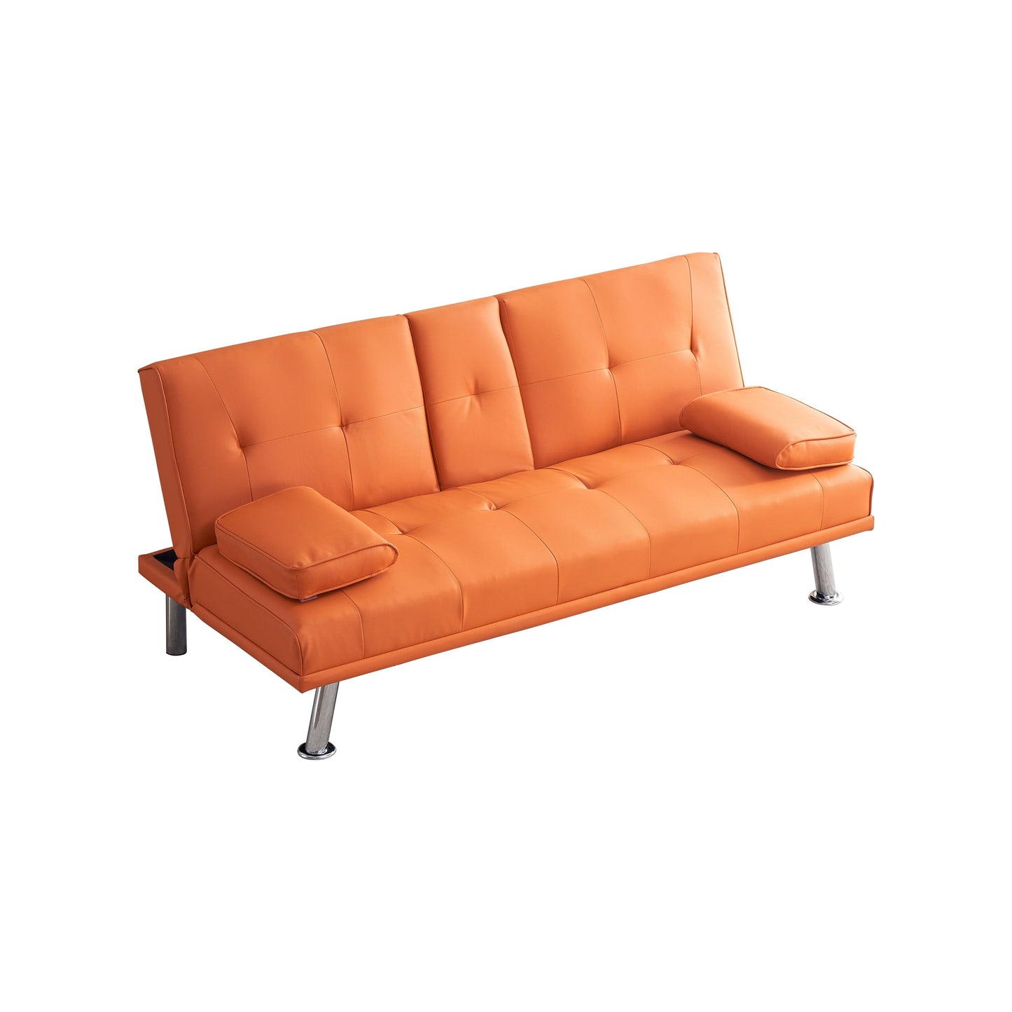 Leather Office Double Folding Sofa Bed with Matching Coffee Table, Multifunctional Design