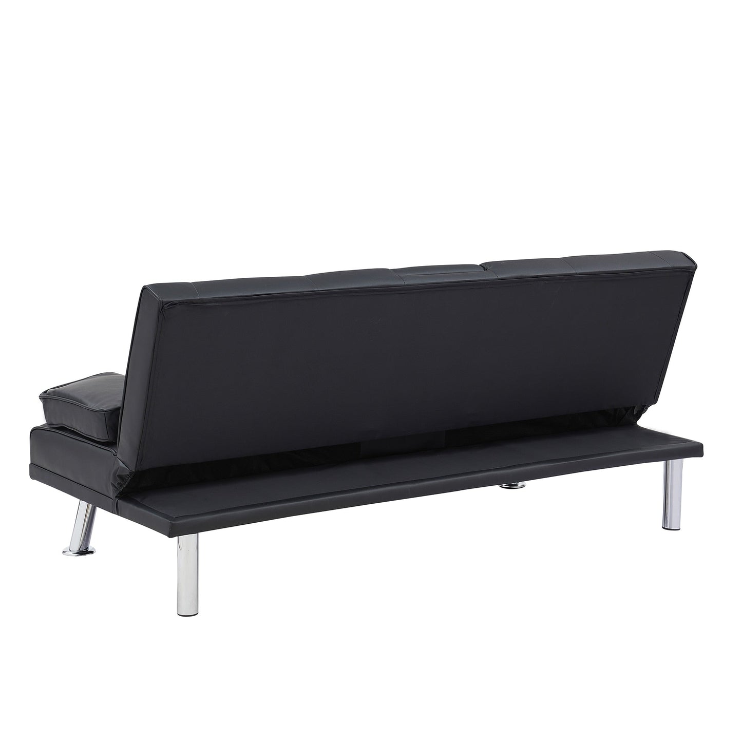 Leather Office Double Folding Sofa Bed with Matching Coffee Table, Multifunctional Design