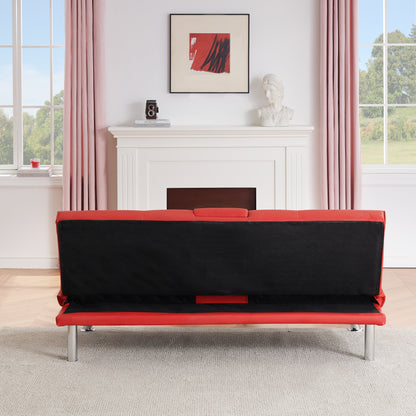 Leather Office Double Folding Sofa Bed with Matching Coffee Table, Multifunctional Design